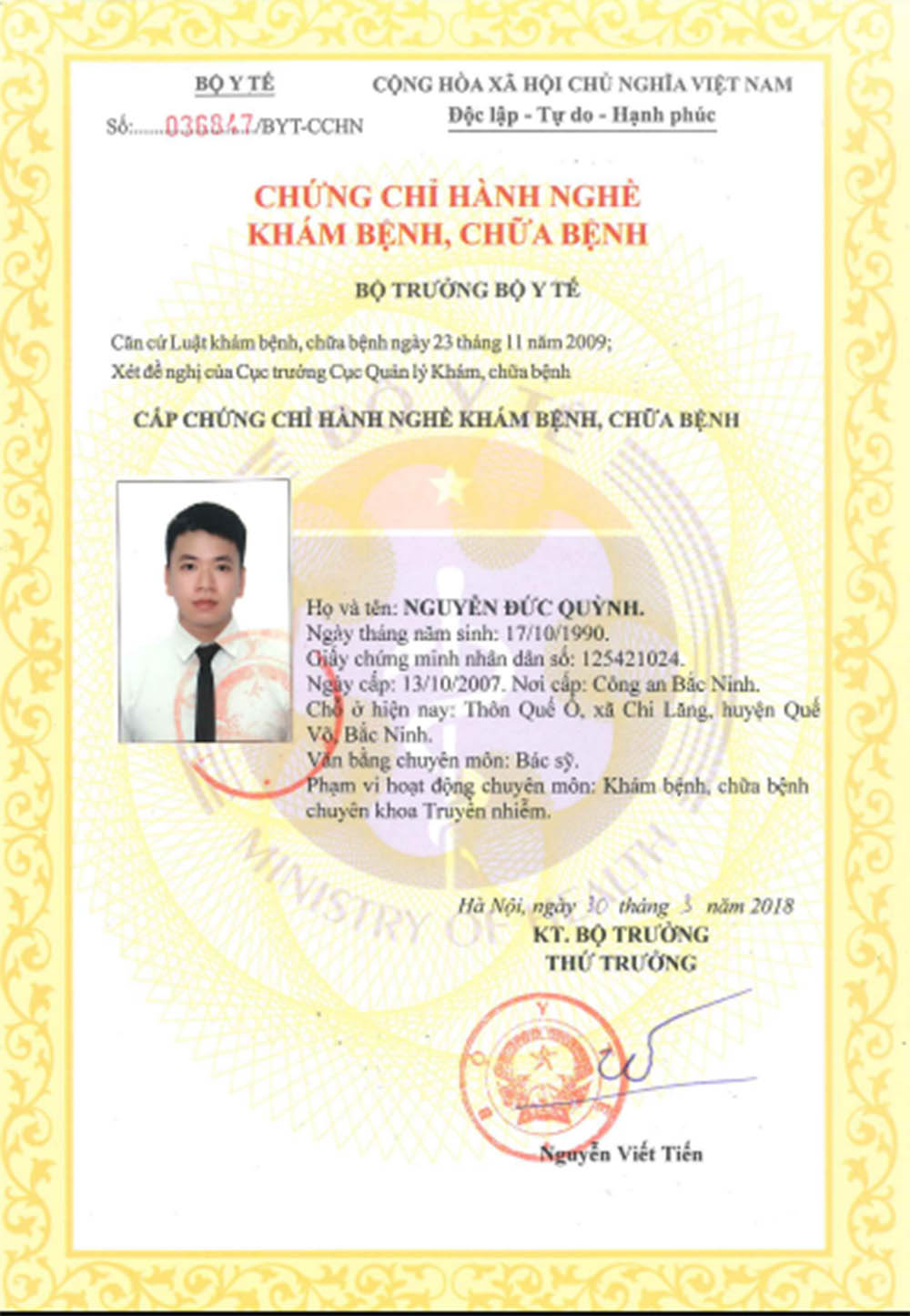 Chứng chỉ hành nghề Khám bệnh, Chữa bệnh