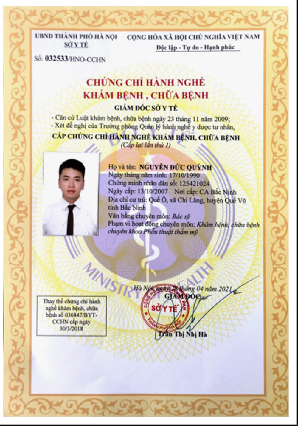 Chứng chỉ hành nghề Khám bệnh, Chữa bệnh