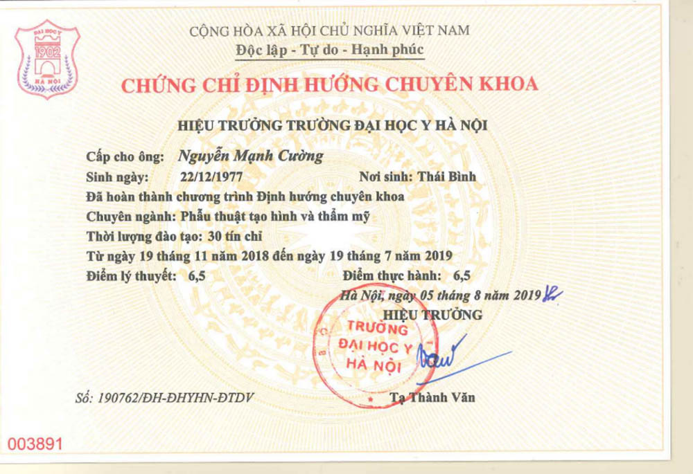 Chứng Chỉ Định Hướng Chuyên Khoa
