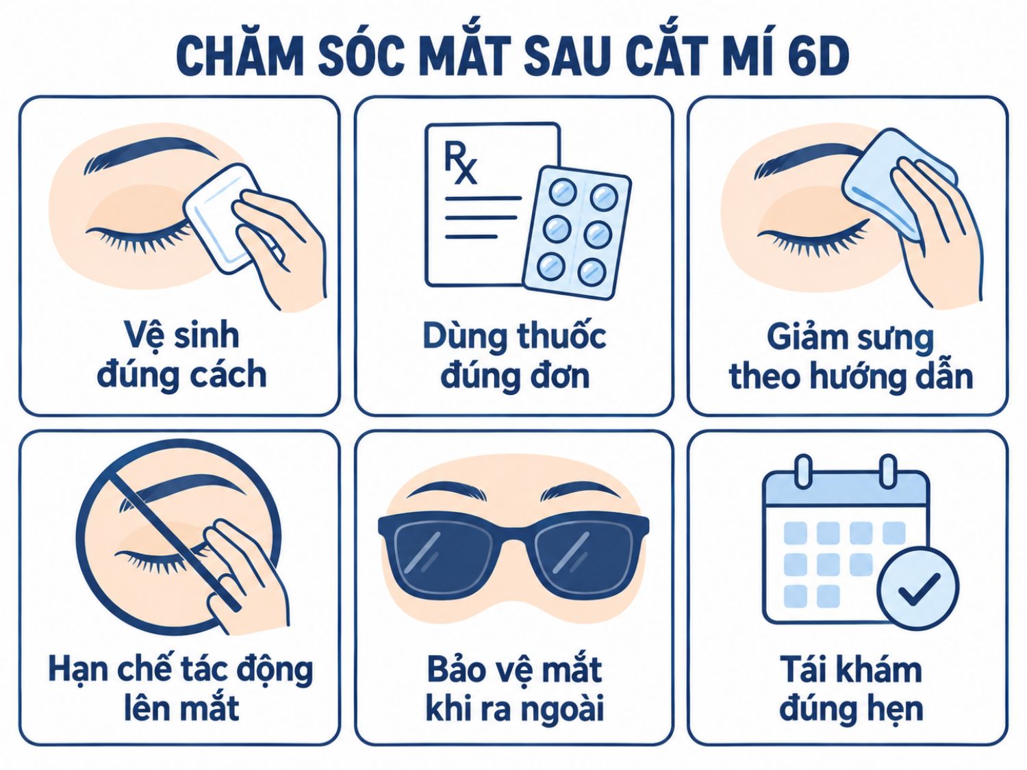 ảnh mô tả Hướng dẫn chăm sóc đôi mắt sau khi cắt mí 6D để nhanh lành