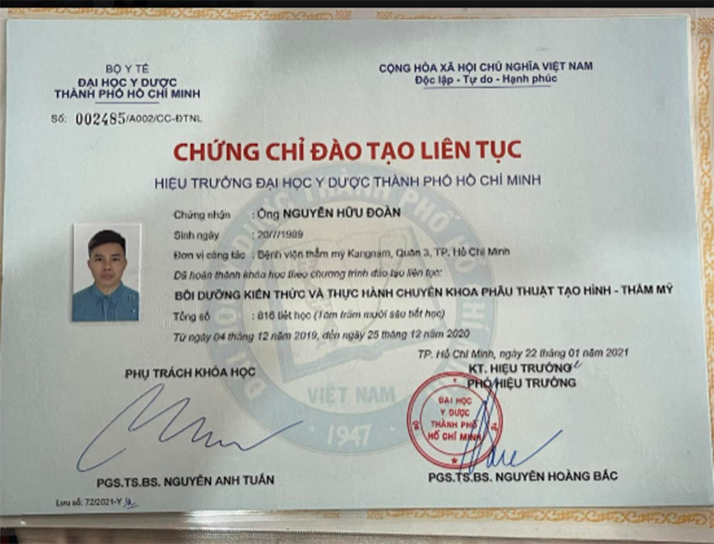 Chứng chỉ Đào tạo liên tục