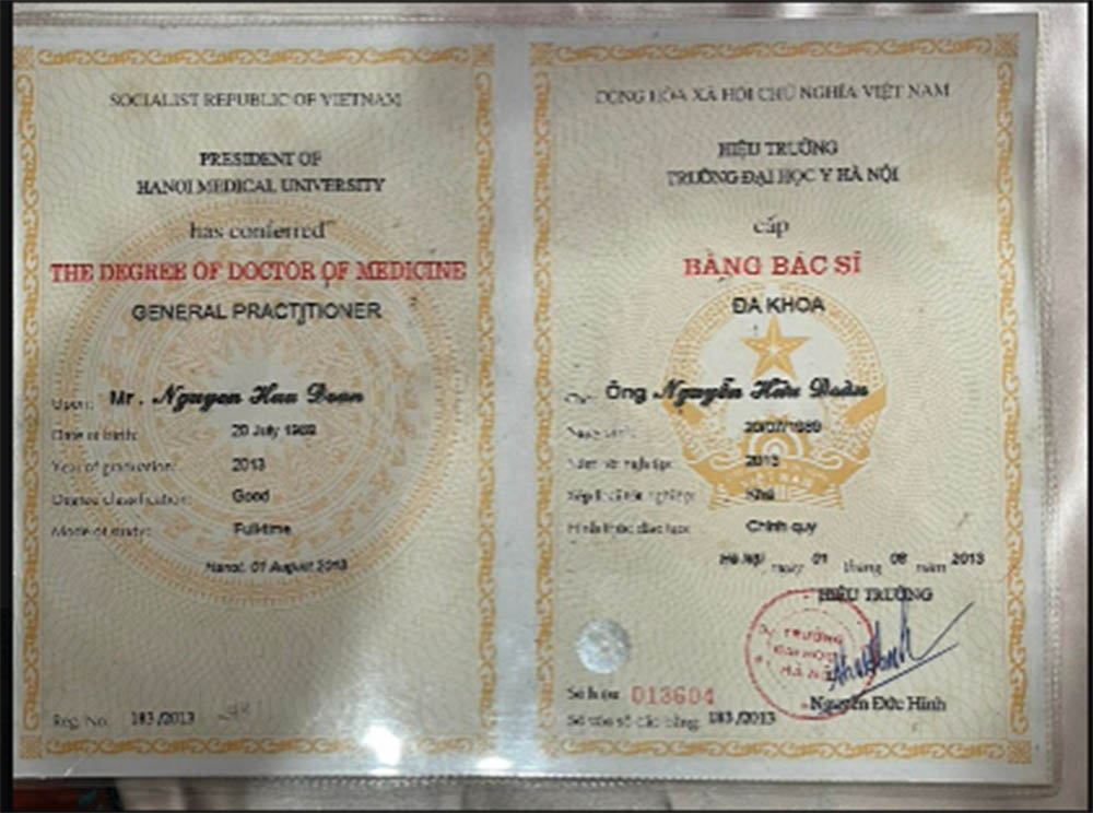 Bằng Bác sĩ (Bằng tốt nghiệp Đại học)