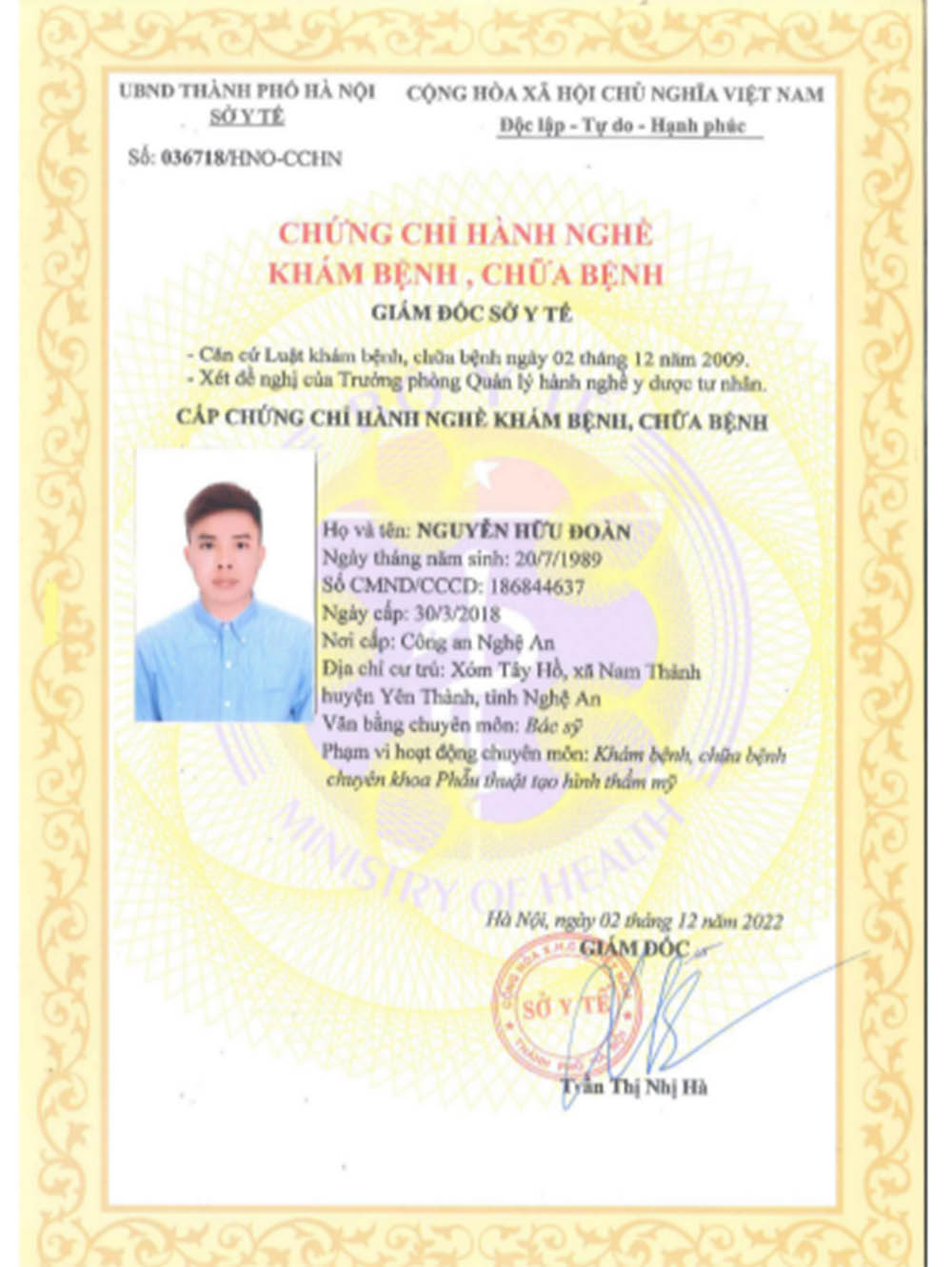 Chứng chỉ hành nghề Khám bệnh, Chữa bệnh