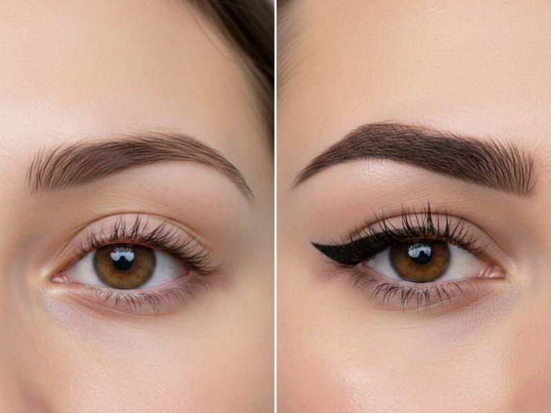 So sánh dặm mí phẫu thuật chỉnh sửa và phun mí mắt