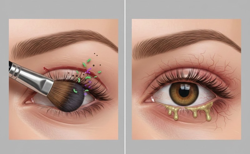 Không trang điểm vùng mắt quá sớm để tránh biến chứng nhiễm trùng, để lại sẹo sau khi cắt mí