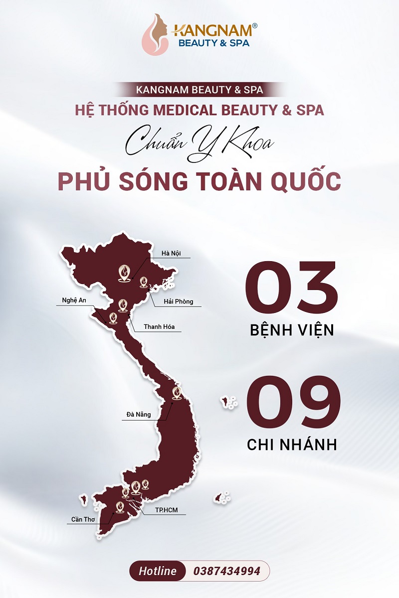 Hệ thống Kangnam Beauty & Spa phủ rộng toàn quốc