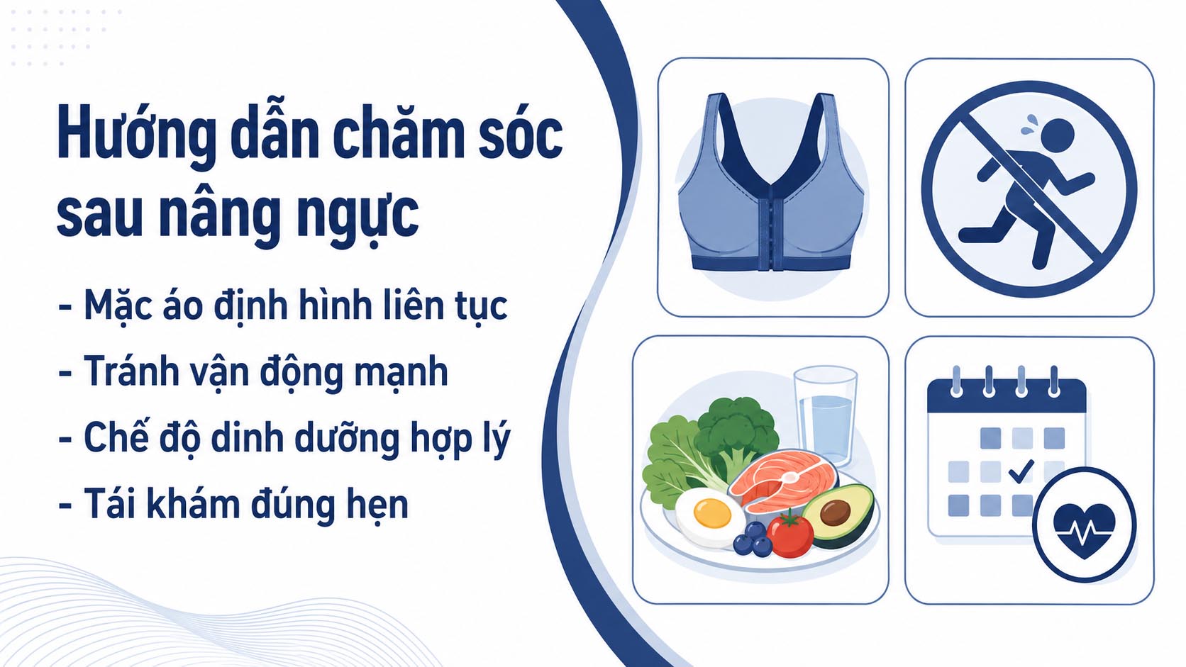 ảnh mô tả Hướng dẫn chăm sóc hậu phẫu giúp ngực mau gom phom và đẹp tự nhiên