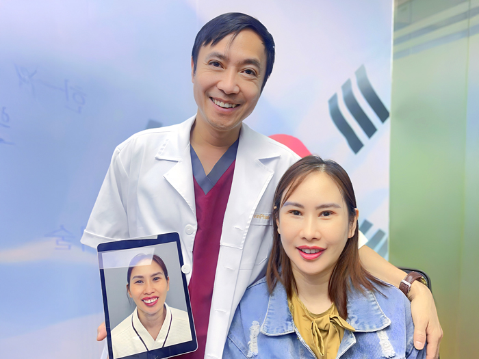 khách hàng kangnam tái khám sau phẫu thuật