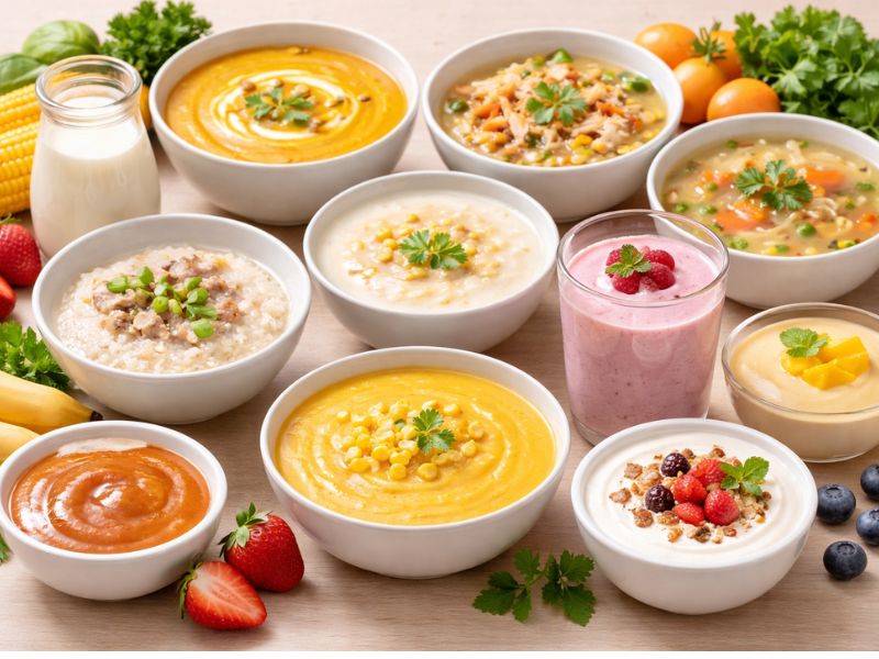 Danh sách các loại thực phẩm mềm và lỏng như súp, cháo, sữa tốt cho người mới phẫu thuật hàm.
