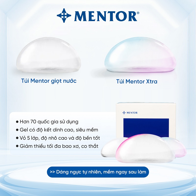 Túi Mentor có độ kết dính cao, mềm mại và phòng tránh bao xơ tốt