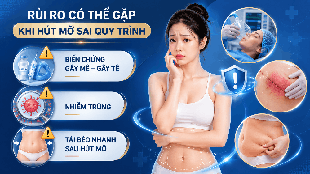 ảnh mô tả Rủi ro có thể gặp khi hút mỡ sai quy trình
