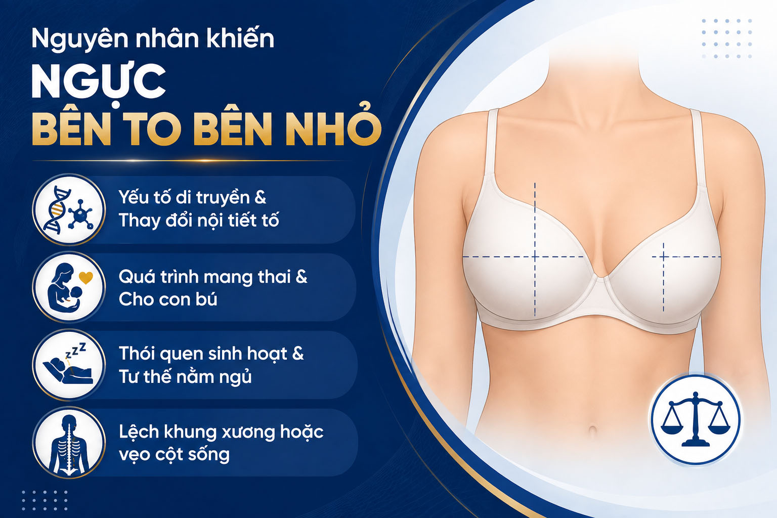 ảnh mô tả các Nguyên nhân khiến ngực bên to bên nhỏ bất đối xứng