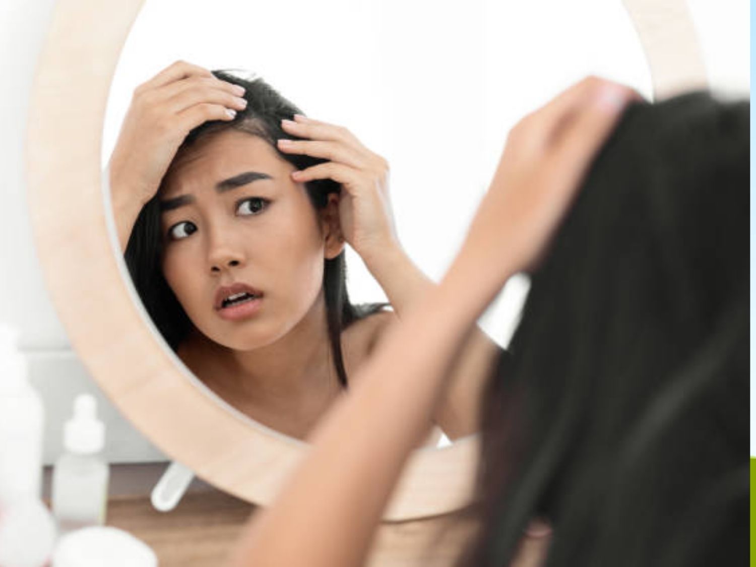 nữ giới rụng tóc thường do mất cân bằng nội tiết tố, thiếu hụt dinh dưỡng, căng thẳng kéo dài