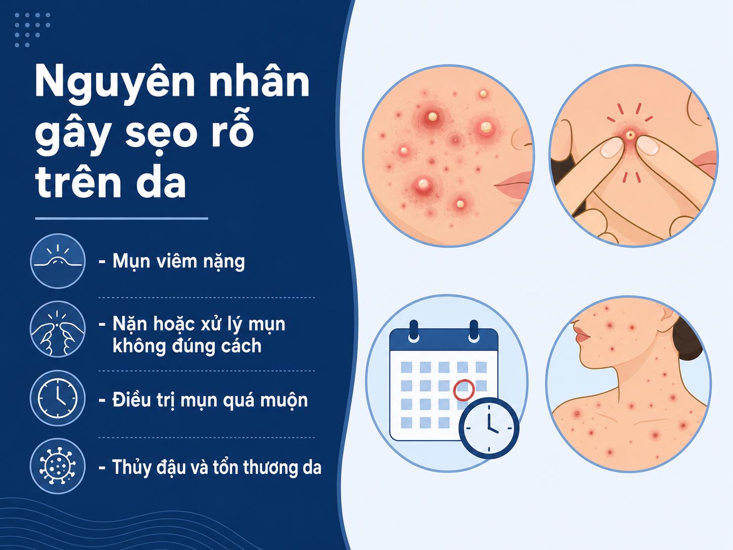 ảnh mô tả Nguyên nhân gây sẹo rỗ trên da