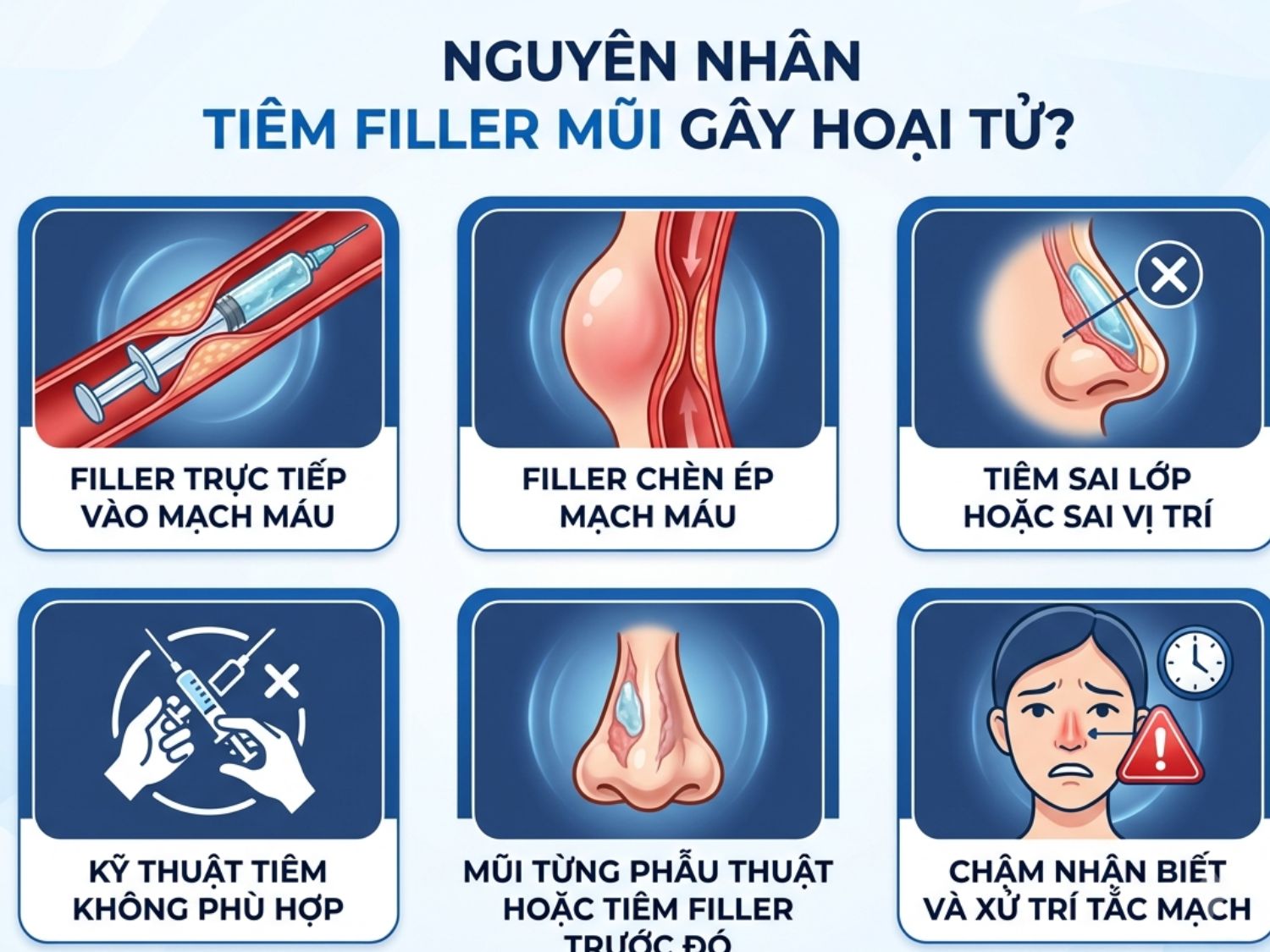 6 nguyên nhân hàng đầu khiến biến chứng tắc mạch xảy ra để chủ động lựa chọn cơ sở thẩm mỹ uy tín và an toàn.