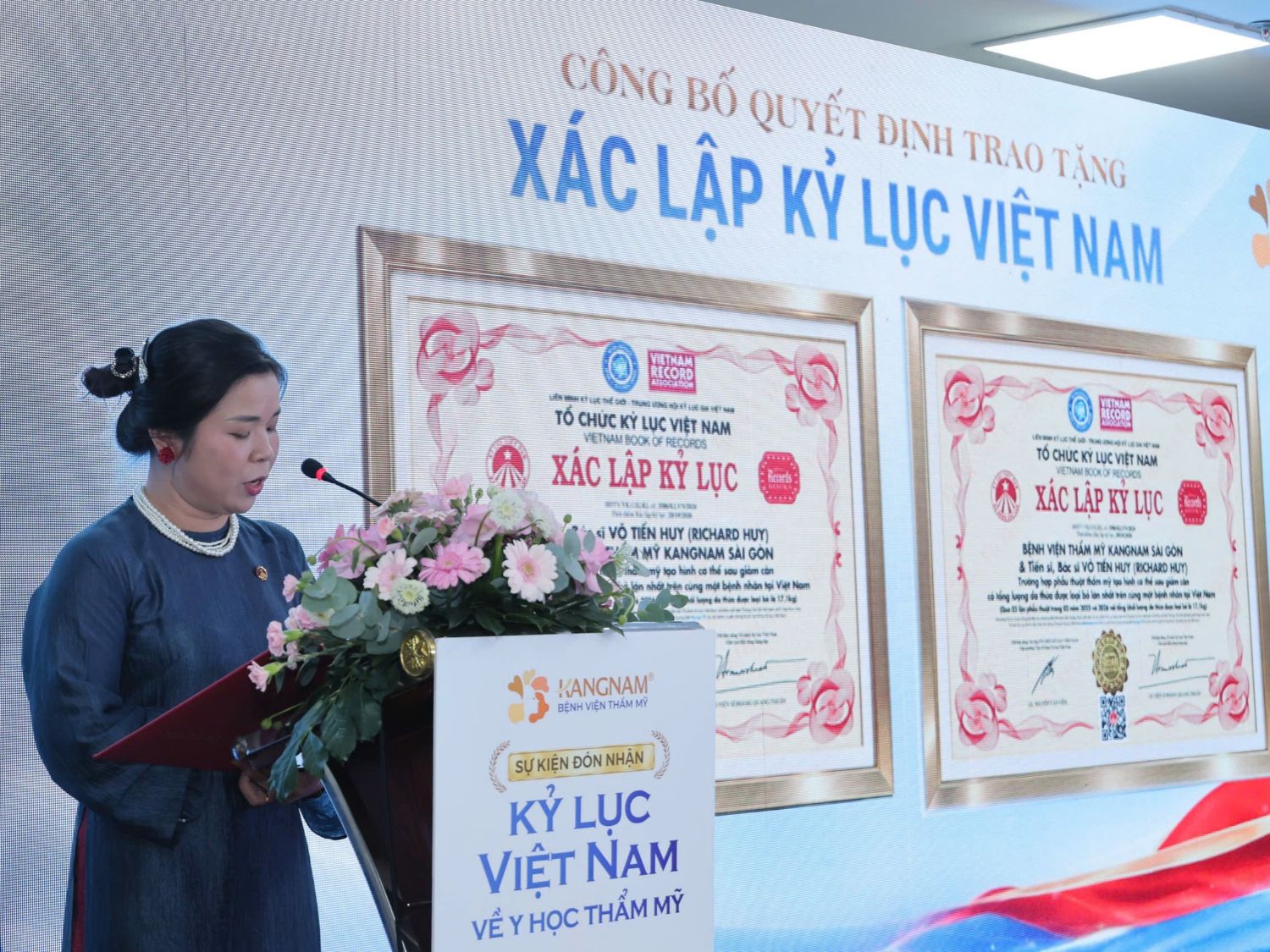 Trong buổi lễ công bố xác lập kỳ lục Việt Nam cho Kangnam Sài Gòn