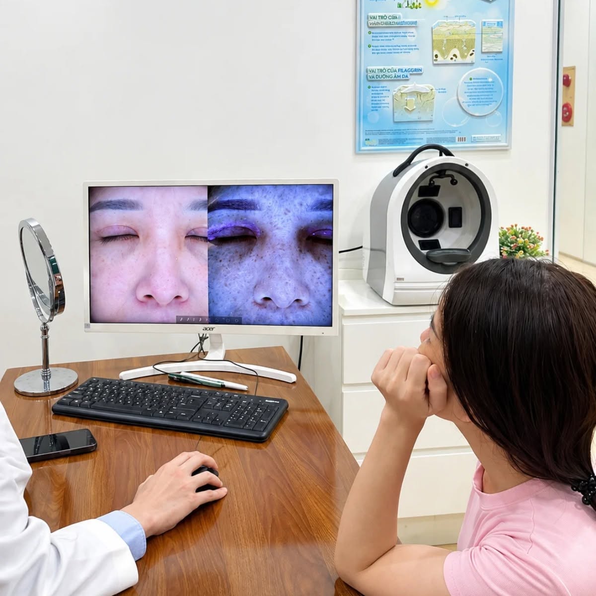 Khi soi da nên hỏi bác sĩ cụ thẻ về mọi tình trạng