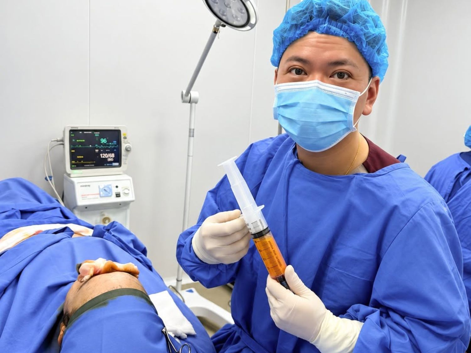 Bác sĩ thực hiện cấy mỡ theo quy trình chuẩn Y khoa