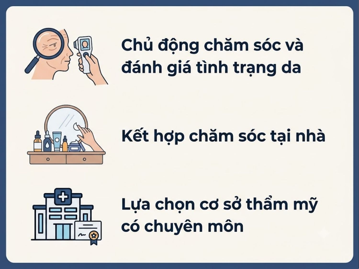 ảnh mô tả Lời khuyên của bác sĩ dành cho khách hàng bị lão hóa da