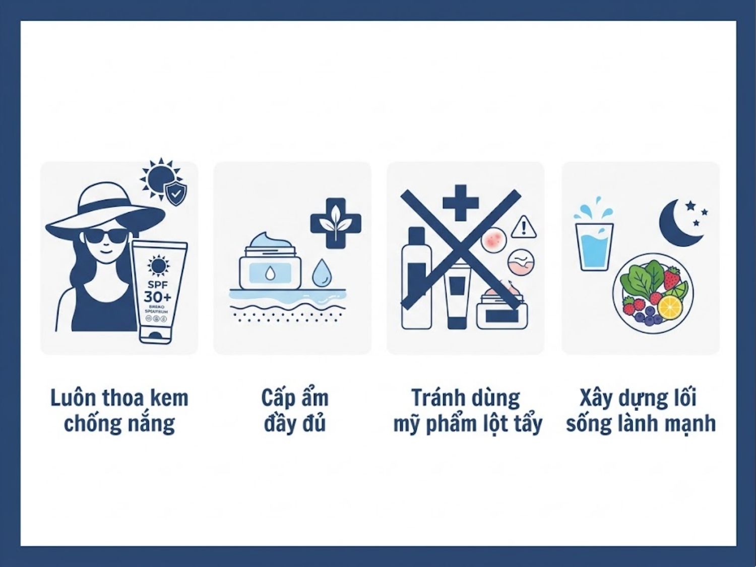 ảnh mô tả cách Chăm sóc da đúng cách sau khi điều trị nám