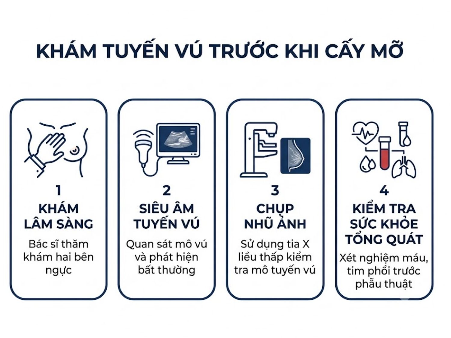ảnh mô tả khám tuyến vú trước khi cấy mỡ