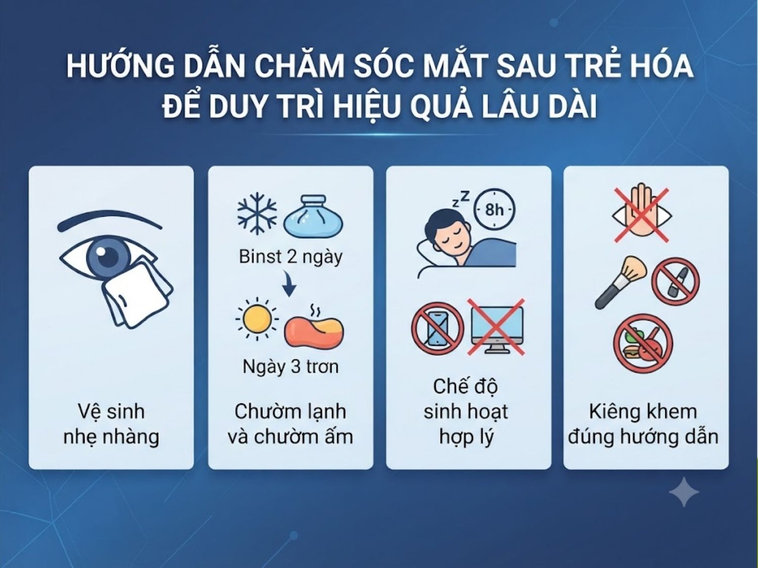 ảnh mô tả Hướng dẫn chăm sóc mắt sau trẻ hóa để duy trì hiệu quả lâu dài