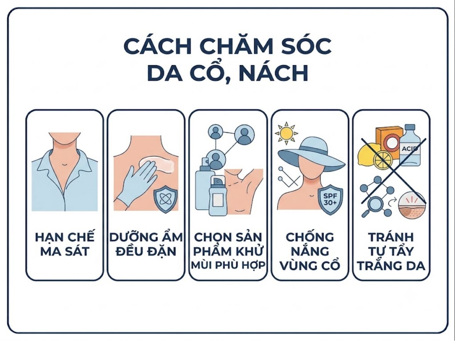 ảnh mô tả Chăm sóc thế nào để da cổ và nách sáng đều màu lâu dài