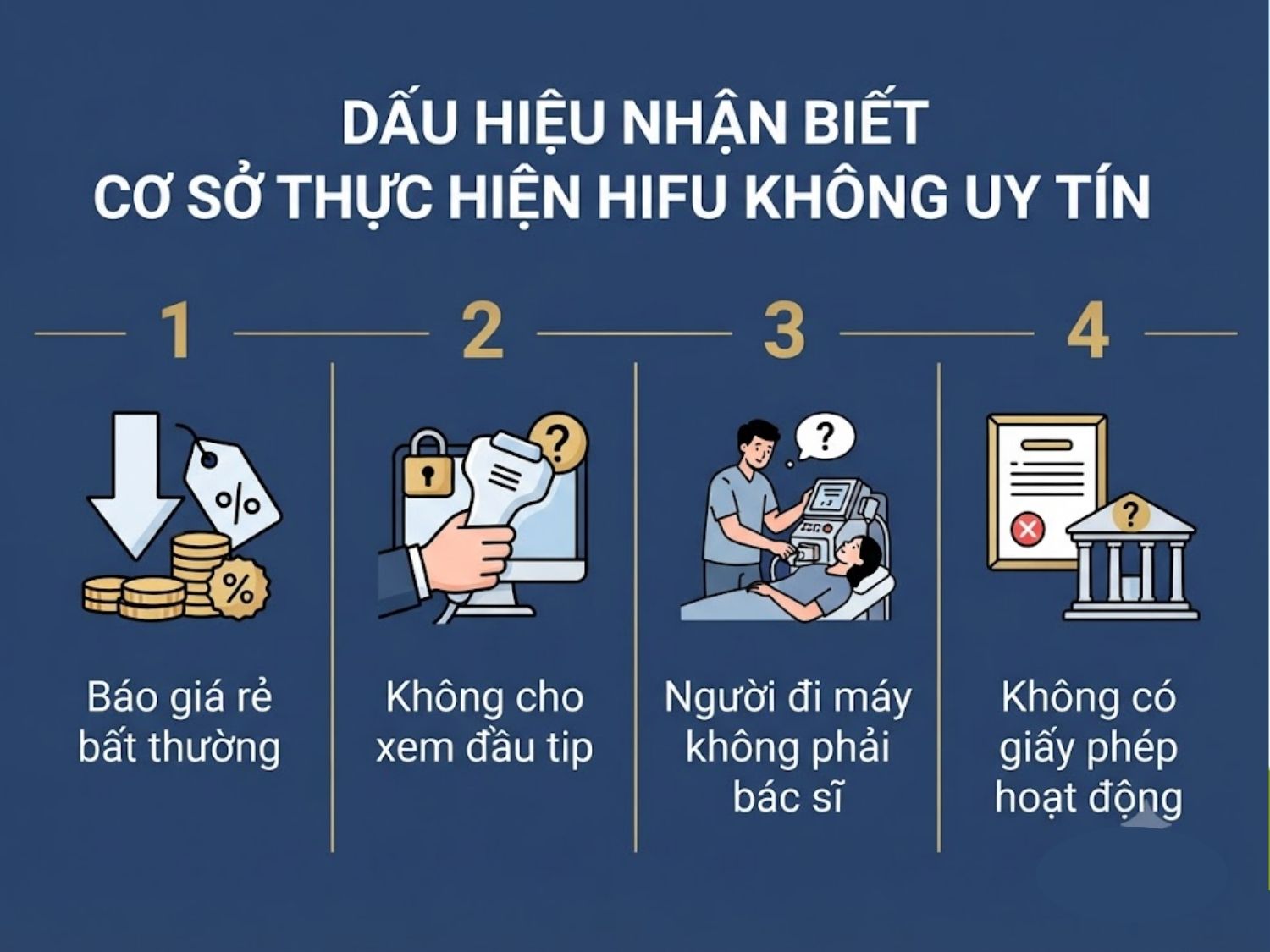 ảnh mô tả Dấu hiệu nhận biết cơ sở thực hiện HIFU không uy tín