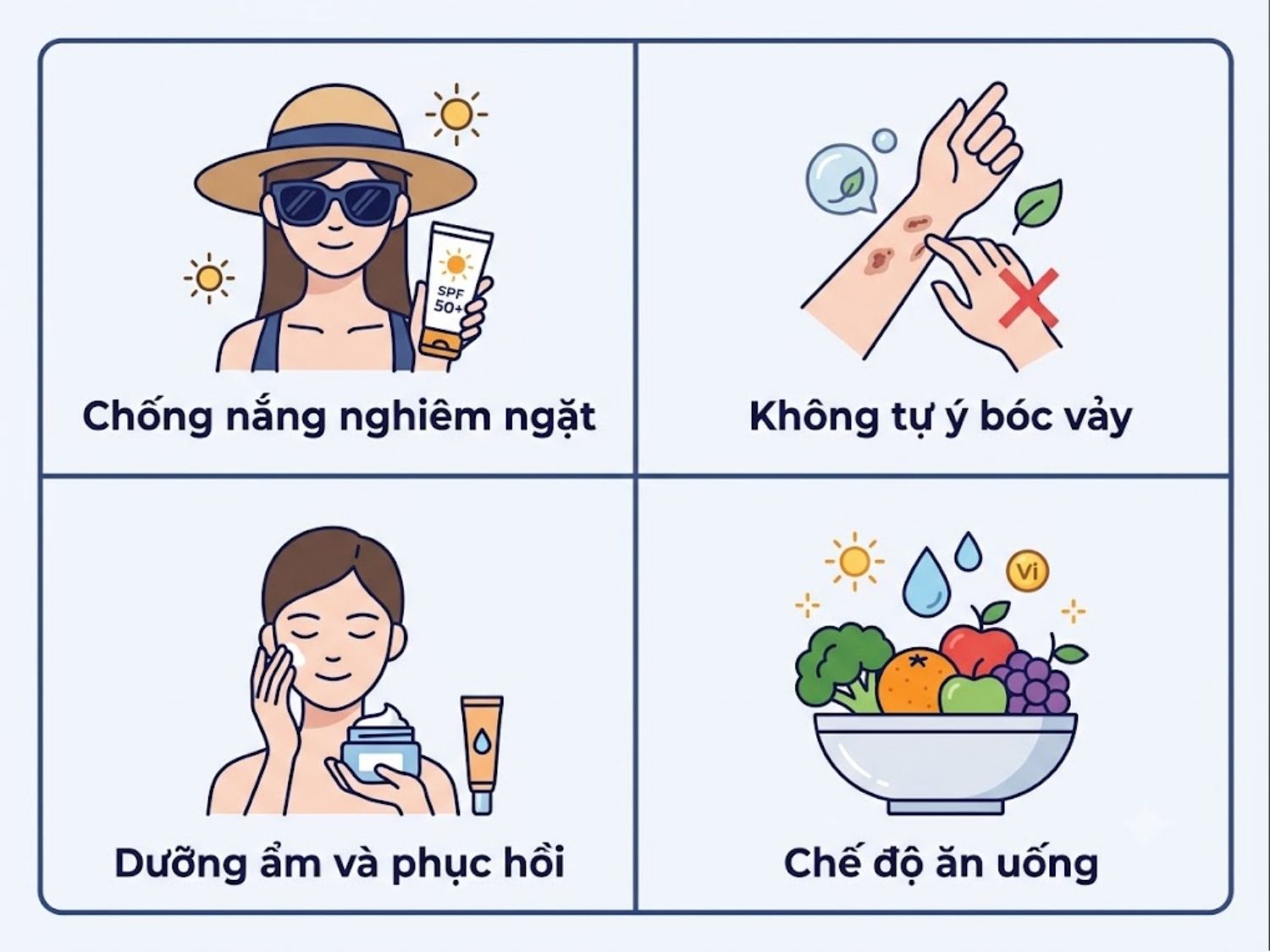 ảnh mô tả Lưu ý quan trọng giúp duy trì kết quả trị đồi mồi lâu dài