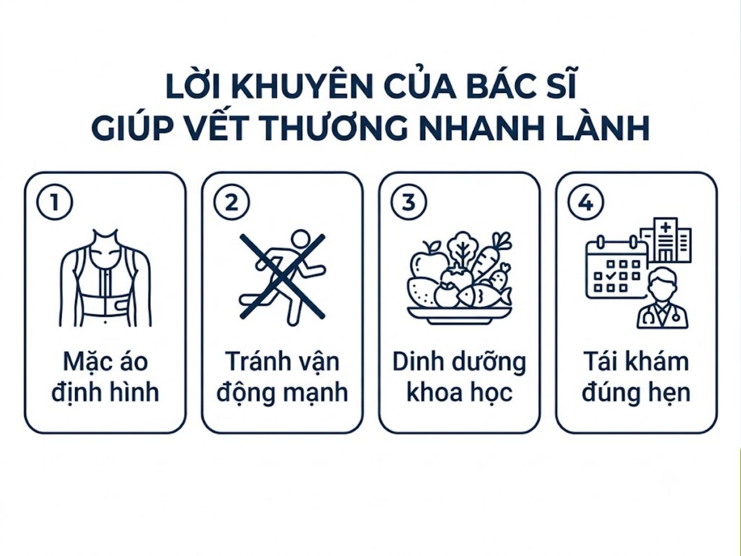 ảnh mô tả Lời khuyên của bác sĩ giúp vết thương nhanh lành và ngực vào phom đẹp