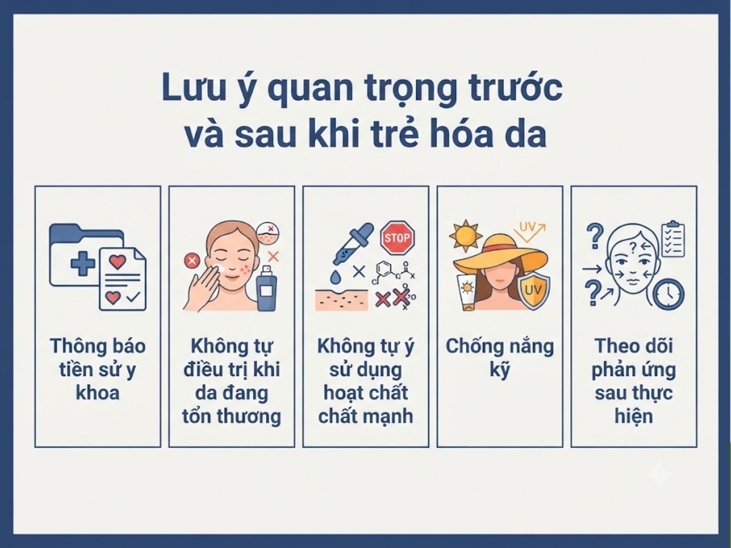 ảnh mô tả Lưu ý quan trọng trước và sau khi trẻ hóa da
