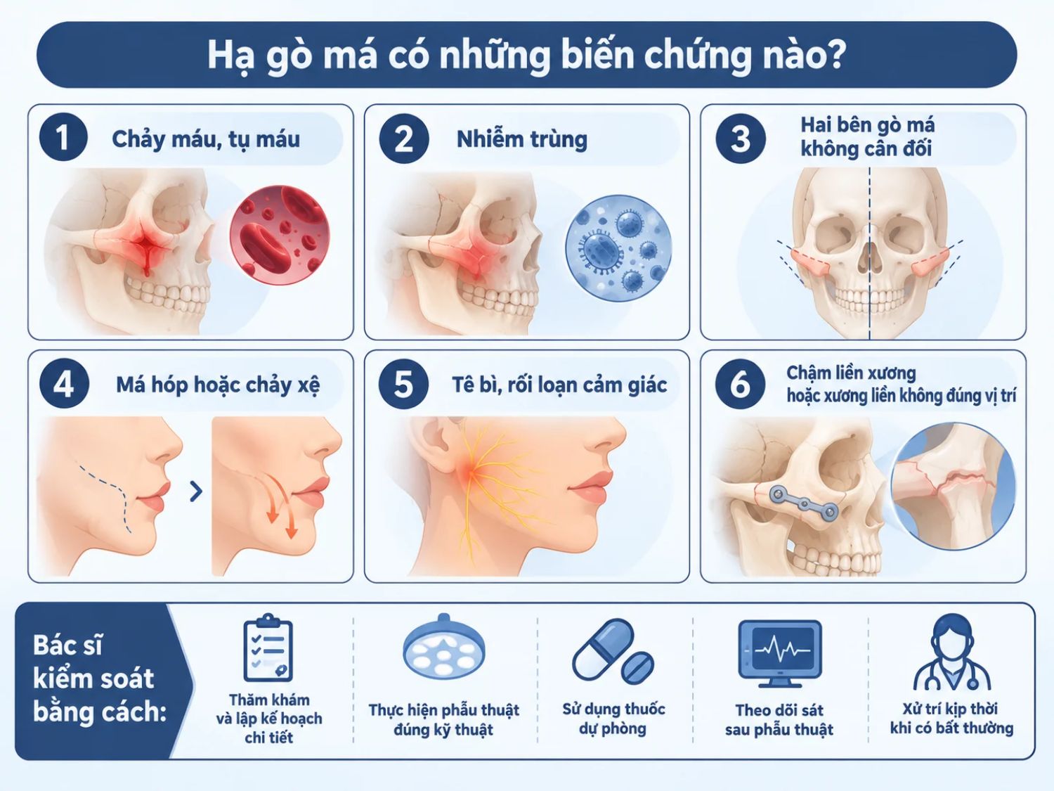 ảnh mô tả các biến chứng hạ gò má