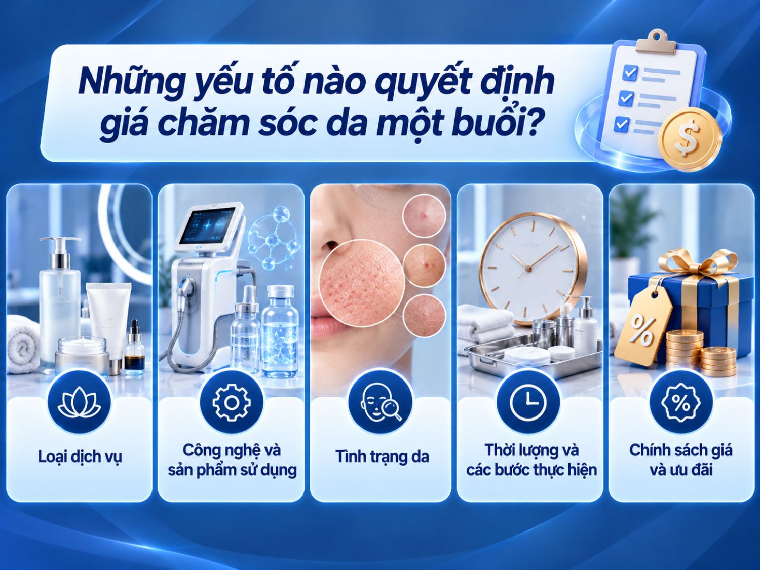 Trước khi đặt lịch chăm sóc da, khách hàng nên tìm hiểu rõ các khoản chi phí trong giá niêm yết, chính sách xử lý liệu trình chưa sử dụng hết và những trường hợp cần được bác sĩ da liễu trực tiếp tư vấn.