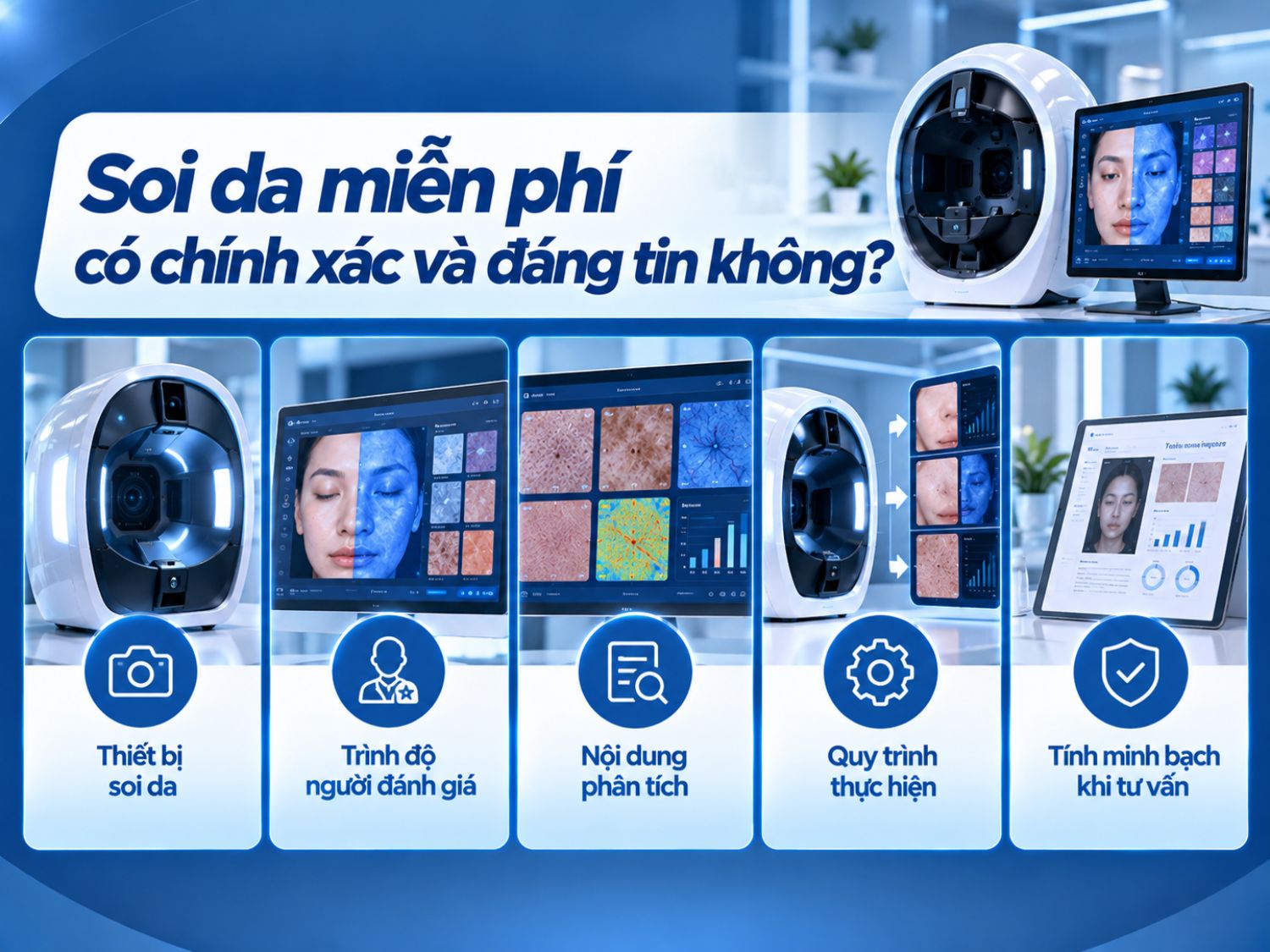 Độ chính xác của kết quả soi da không phụ thuộc vào việc dịch vụ miễn phí hay có thu phí, mà liên quan đến chất lượng thiết bị, chuyên môn người đánh giá và quy trình thực hiện. Kết quả soi da chỉ mang tính hỗ trợ, không thay thế chẩn đoán của bác sĩ da liễu.