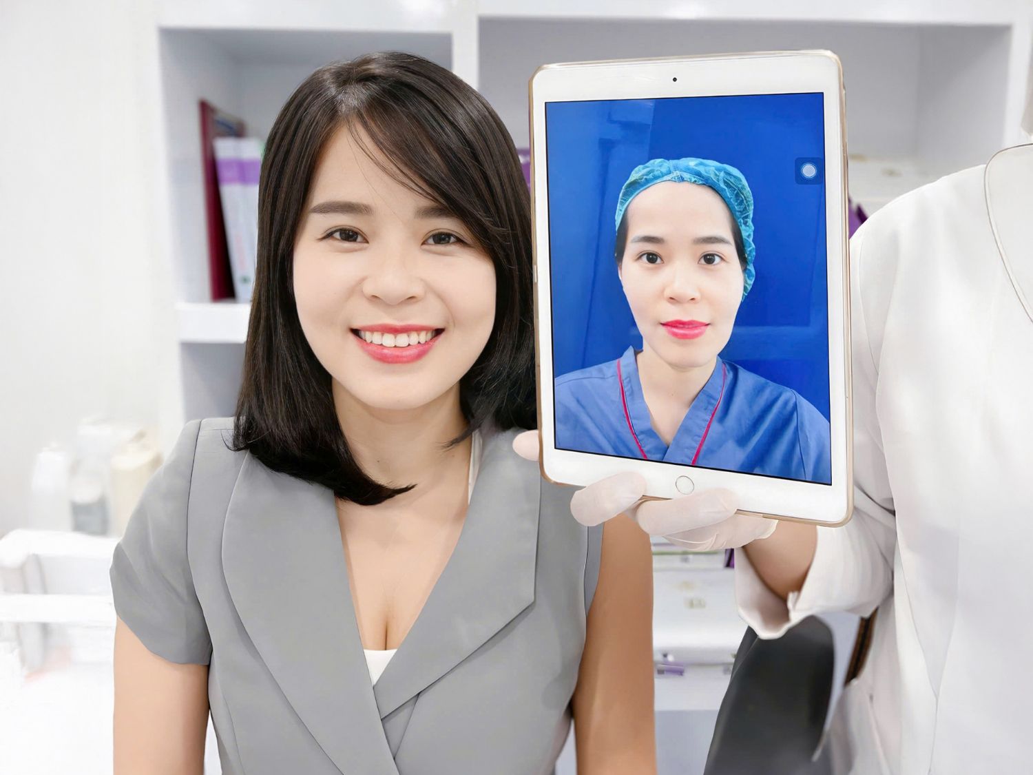 Khách hàng sau khi cấy mỡ mặt ổn định, hết sưng tấy