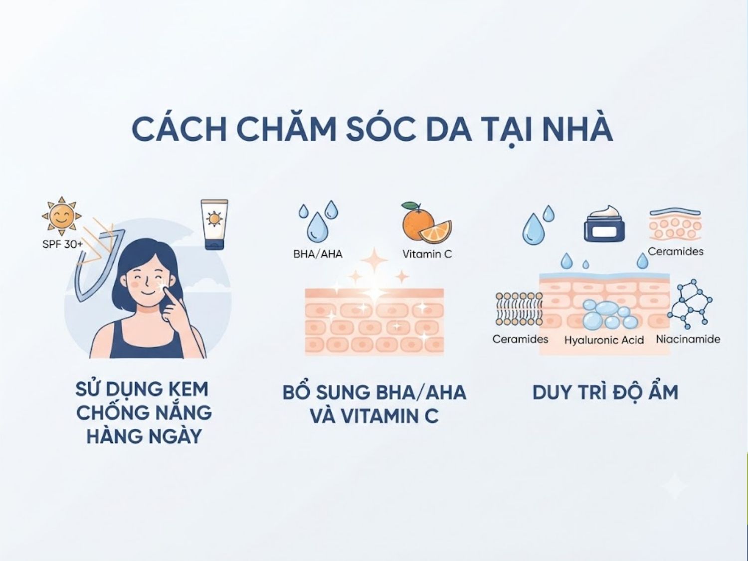 ảnh mô tả các Lời khuyên chăm sóc da tại nhà