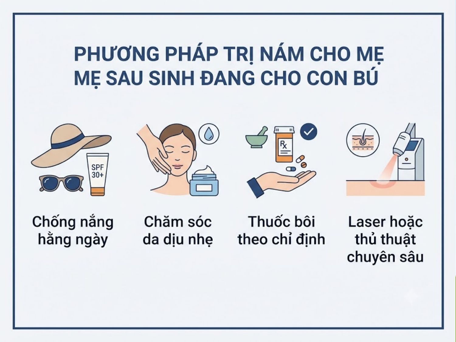 ảnh mô tả Phương pháp trị nám cho mẹ sau sinh đang cho con bú