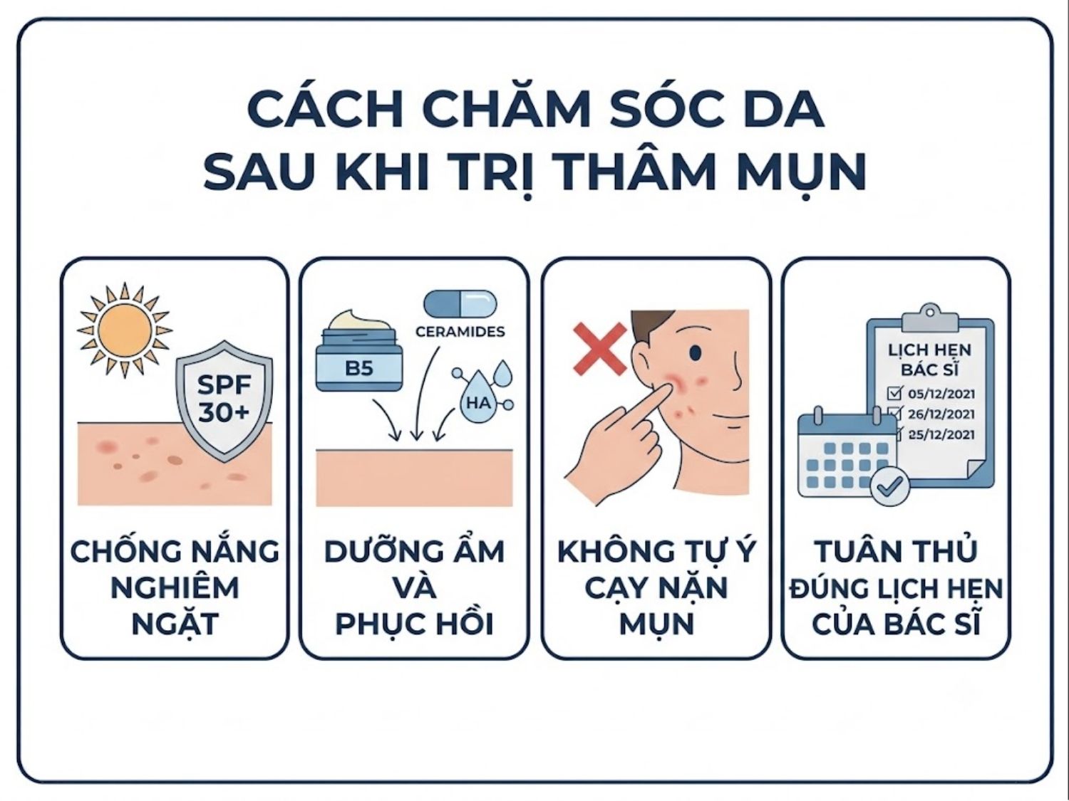ảnh mô tả Cách chăm sóc da sau khi trị thâm mụn