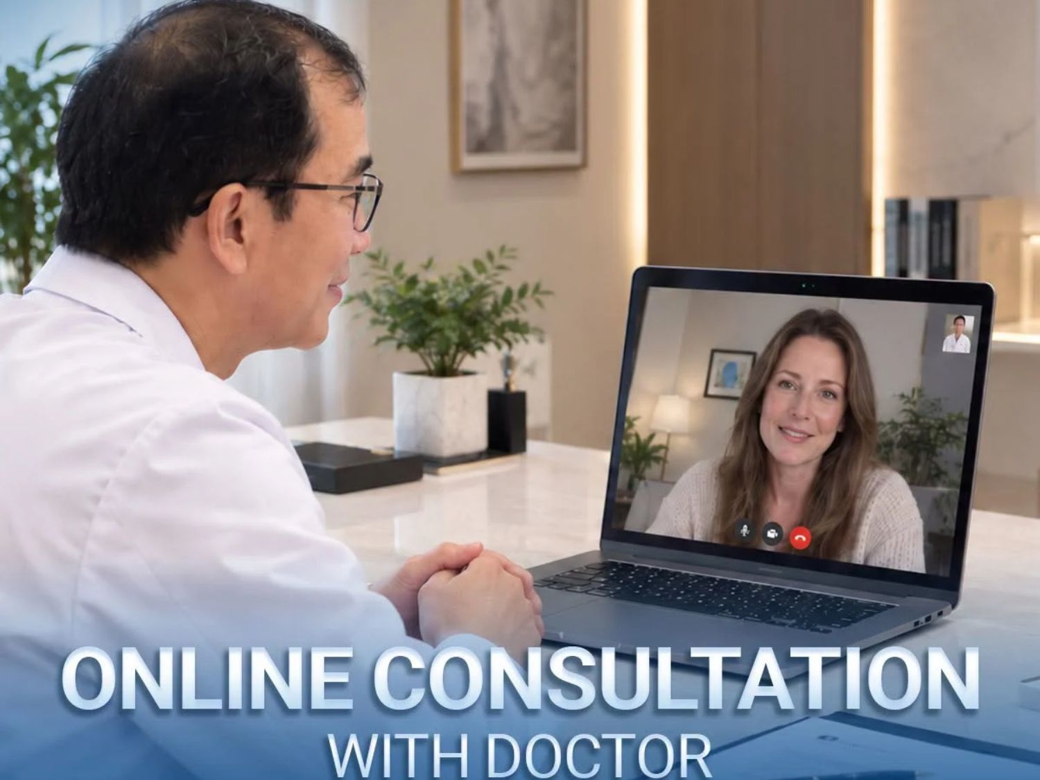 Bác sĩ tái khám từ xa cho khách sau nâng ngực