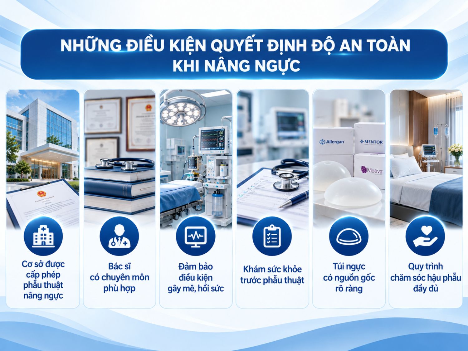 Để bảo đảm an toàn khi nâng ngực, khách hàng cần lựa chọn cơ sở được cấp phép, bác sĩ có chuyên môn phù hợp, hệ thống gây mê hồi sức đạt yêu cầu và túi ngực có nguồn gốc rõ ràng. Việc khám sức khỏe trước phẫu thuật và tuân thủ quy trình chăm sóc hậu phẫu cũng góp phần hạn chế nguy cơ biến chứng.