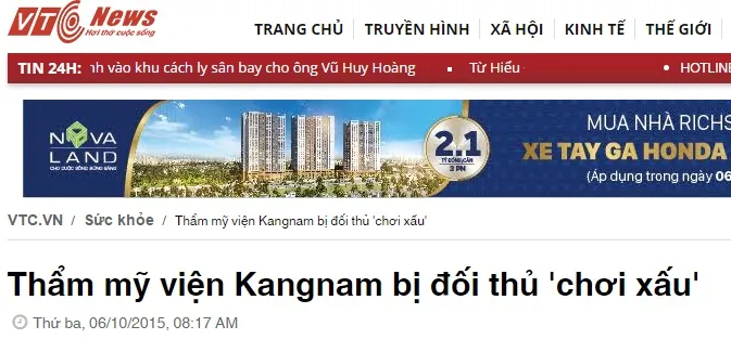 Thẩm mỹ viện kangnam làm chết người là tin đồn do đối thủ chơi xấu Thẩm mỹ viện kangnam làm chết người