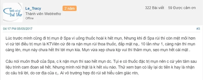 liệu trình trị mụn giá bao nhiêu