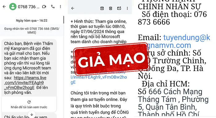 Các chiêu trò lừa đảo thông qua hình thức gửi đường link, gửi email cho ứng viên truy cập