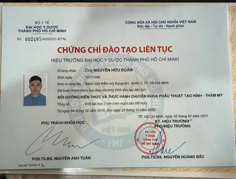 Chứng chỉ Đào tạo liên tục