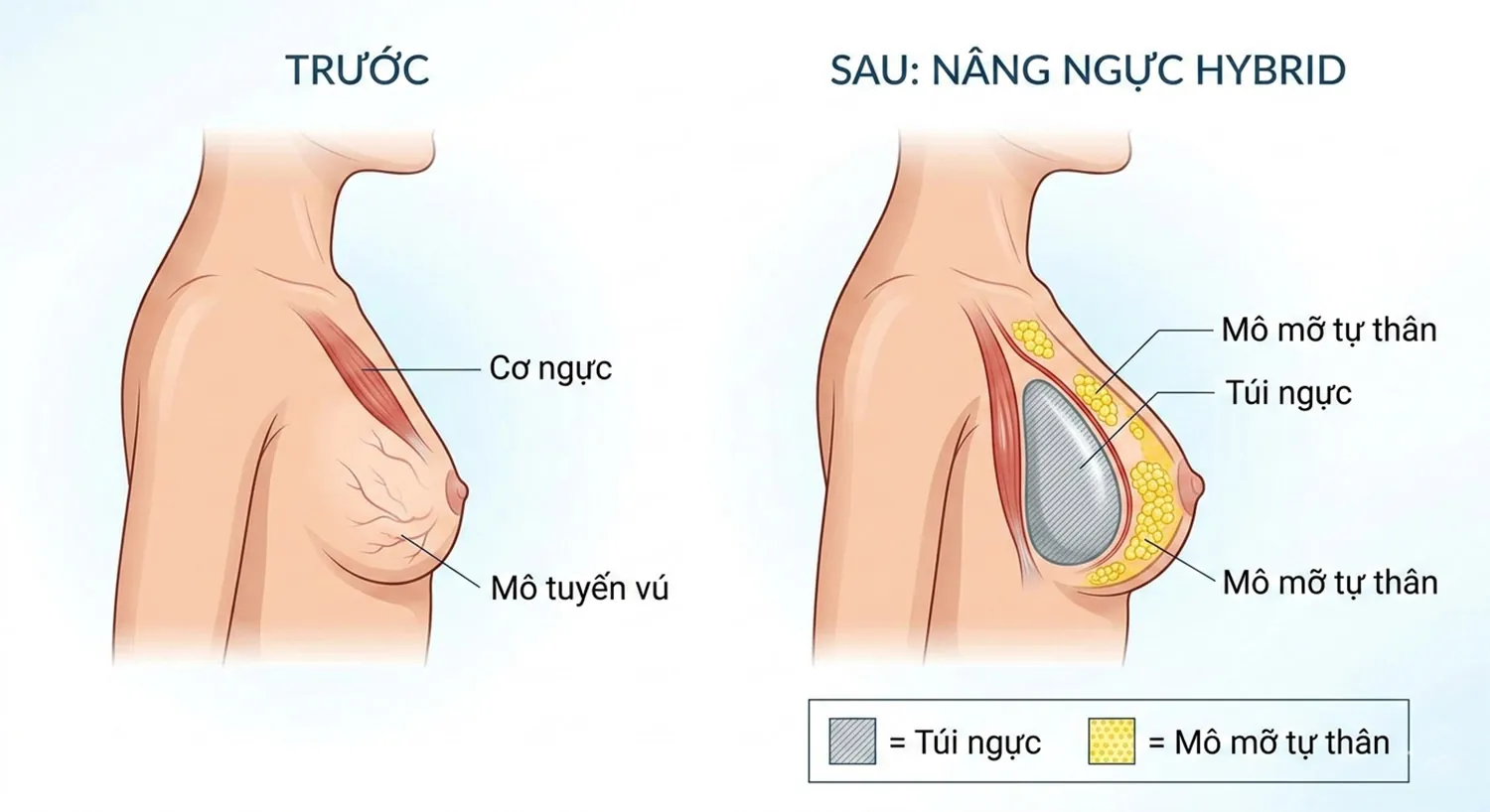 Nâng ngực Hybrid kết hợp cấy mỡ và đặt túi ngực