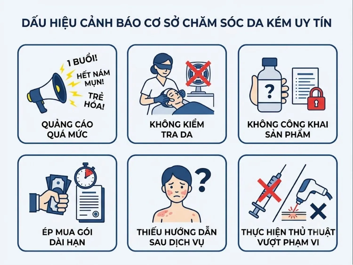 ảnh mô tả Những dấu hiệu cảnh báo cơ sở chăm sóc da kém uy tín